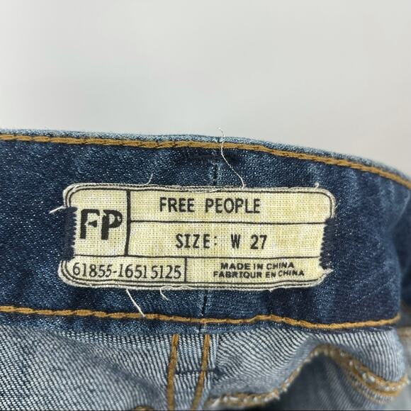 Free People Mid Rise Skinny Jeans 27 Y2K Retro Boho Bohemian Casual - Picture 4 of 5